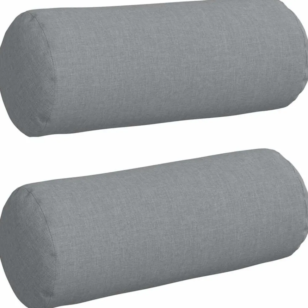 Woon- & Tuinaccessoires*vidaXL Bolster Kussens 2 stuks Ø 15 x 40 cm Stof Lichtgrijs