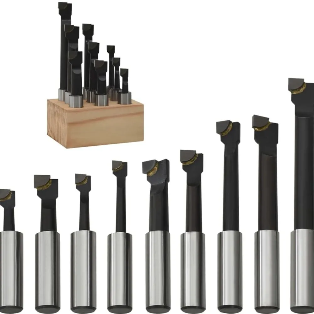 Gereedschap*vidaXL Boorfrezen 9 st met houtbasis 12 mm