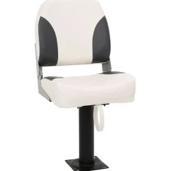 Voertuigonderdelen & -Accessoires*vidaXL Bootstoel 1 set inklapbaar lage rugleuning fixeerlus donkergrijs en wit