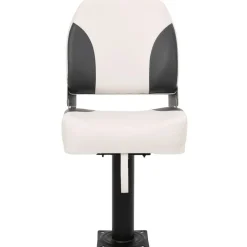Voertuigonderdelen & -Accessoires*vidaXL Bootstoel 1 set inklapbaar lage rugleuning fixeerlus donkergrijs en wit