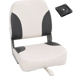 Voertuigonderdelen & -Accessoires*vidaXL Bootstoel 1 set inklapbaar lage rugleuning fixeerlus donkergrijs en wit
