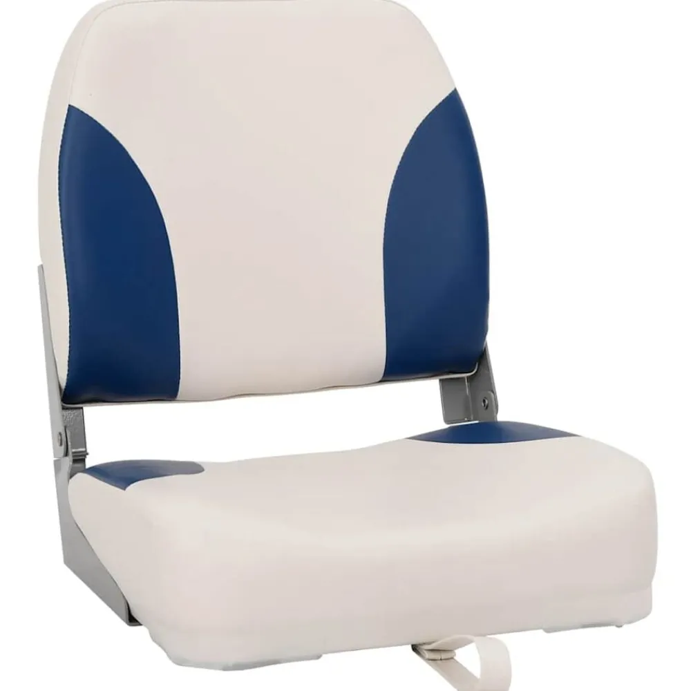 Voertuigonderdelen & -Accessoires*vidaXL Bootstoel 1 set met blauw-witte kussens inklapbaar Blauw en wit