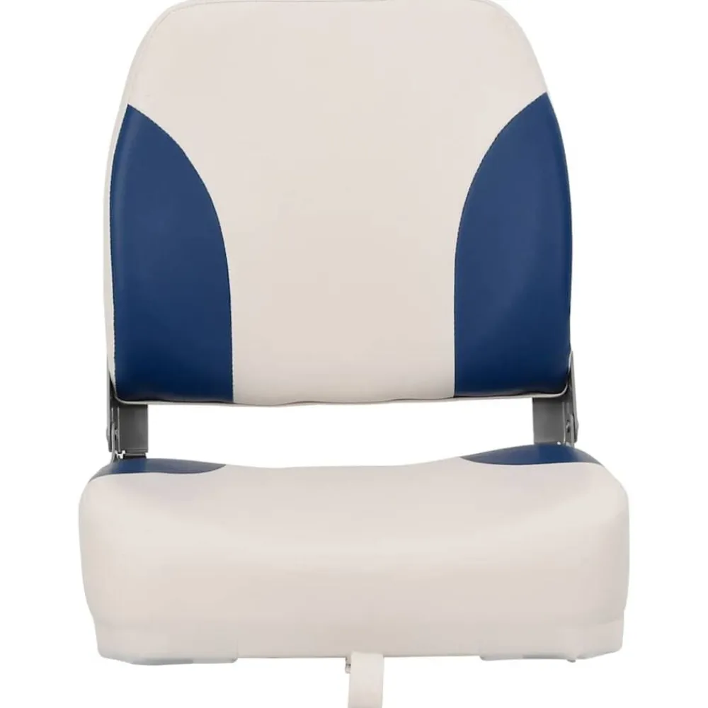 Voertuigonderdelen & -Accessoires*vidaXL Bootstoel 1 set met blauw-witte kussens inklapbaar Blauw en wit
