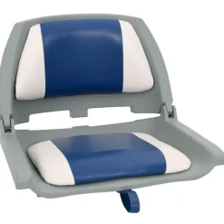 Voertuigen*vidaXL Bootstoel met poot 360° draaibaar Blauw en wit