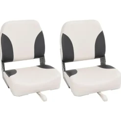 Voertuigonderdelen & -Accessoires*vidaXL Bootstoelen 2 st inklapbaar met hoge rugleuning 41x36x48 cm donkergrijs en wit