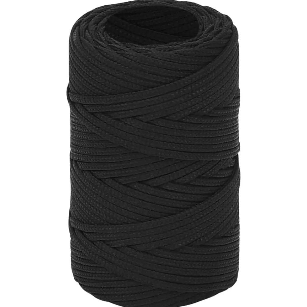 Bouwbeslag*vidaXL Boottouw 2 mm 25 m polypropeen Zwart