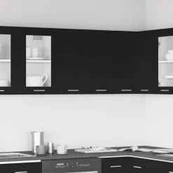 Kasten & Opbergmeubelen*vidaXL Bovenkast Lyon 60x31x60 cm bewerkt hout Zwart