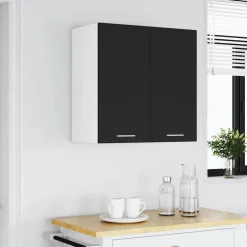 Kasten & Opbergmeubelen*vidaXL Bovenkast Lyon 60x31x60 cm bewerkt hout Zwart