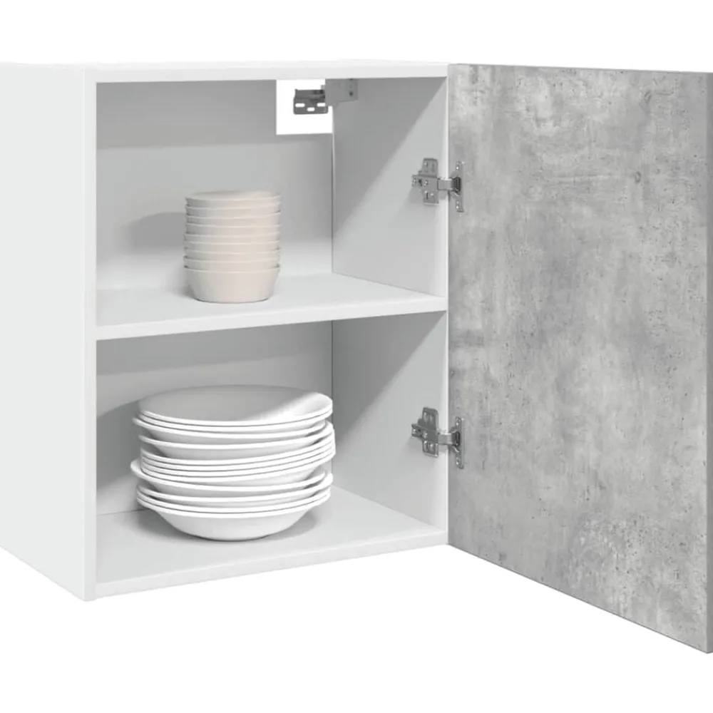 Kasten & Opbergmeubelen*vidaXL Bovenkast Lyon 50x31x60 cm bewerkt hout Betongrijs