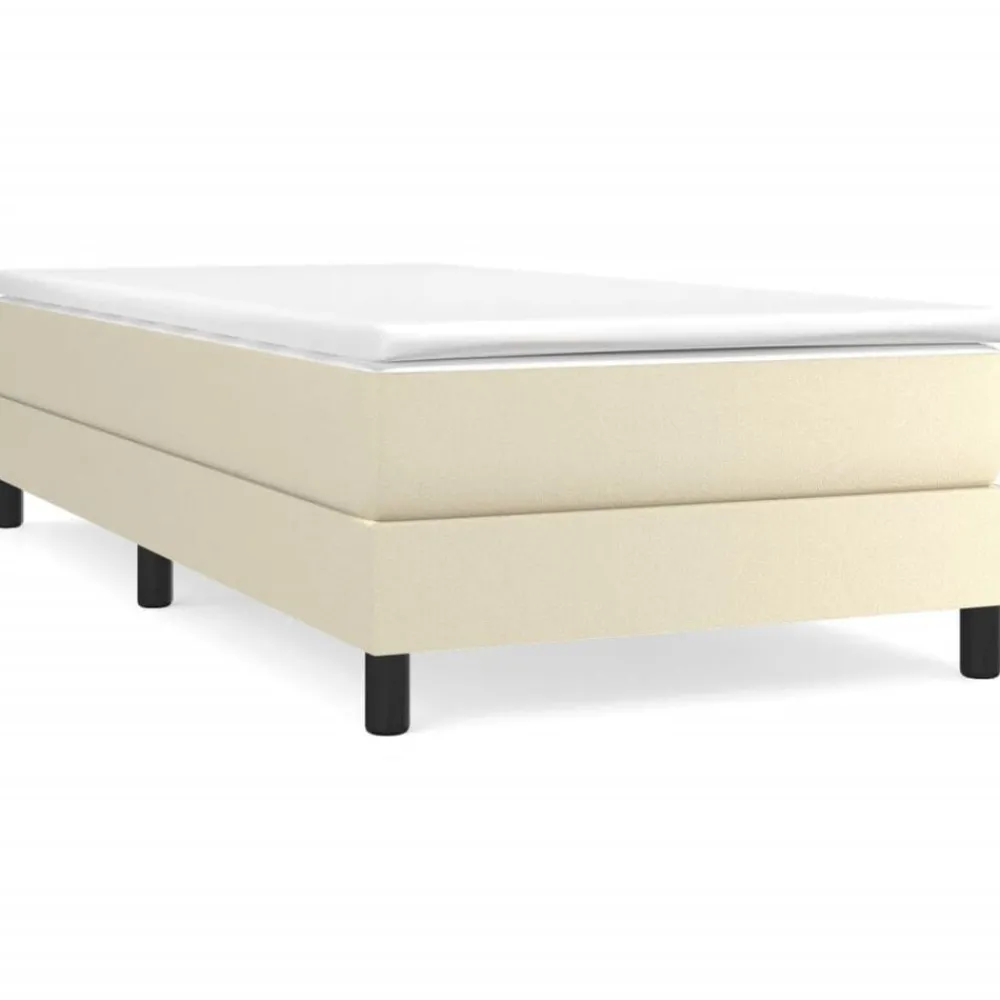 Boxspring bed kunstleer crèmekleurig 80x200 cm>vidaXL Hot