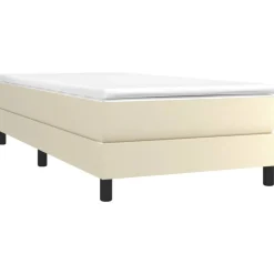 Boxspring bed kunstleer crèmekleurig 80x200 cm><noscript><img width=