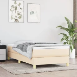 Boxspring bed 80x200 cm stof crèmekleurig>vidaXL Discount