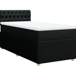 Bedden & Accessoires*vidaXL Boxspring met matras stof 80x200 cm Zwart