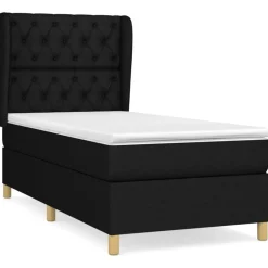 Bedden & Accessoires*vidaXL Boxspring met matras stof 80x200 cm Zwart