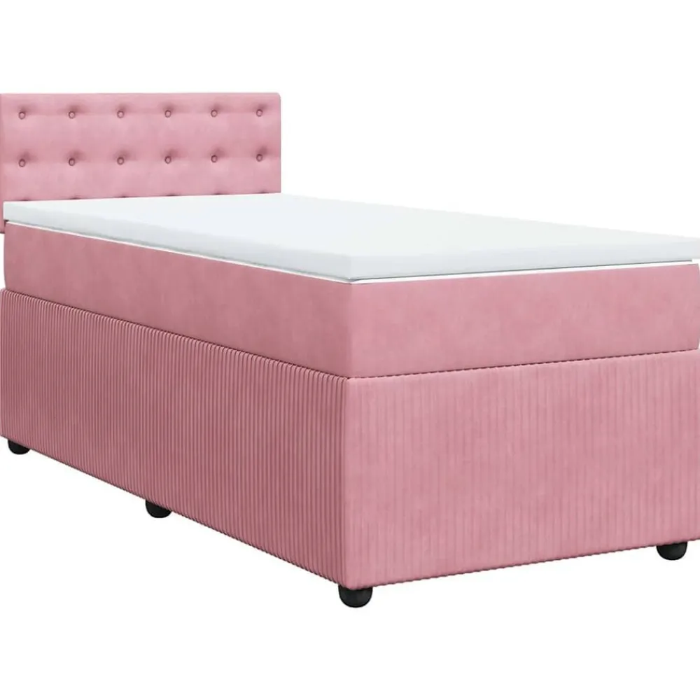 Bedden & Accessoires*vidaXL Boxspring met matras fluweel 80x200 cm Roze