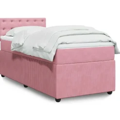 Bedden & Accessoires*vidaXL Boxspring met matras fluweel 80x200 cm Roze