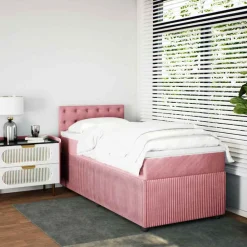 Bedden & Accessoires*vidaXL Boxspring met matras fluweel 80x200 cm Roze