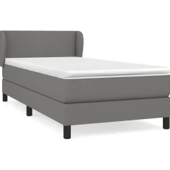Bedden & Accessoires*vidaXL Boxspring met matras stof 80x200 cm Donkergrijs