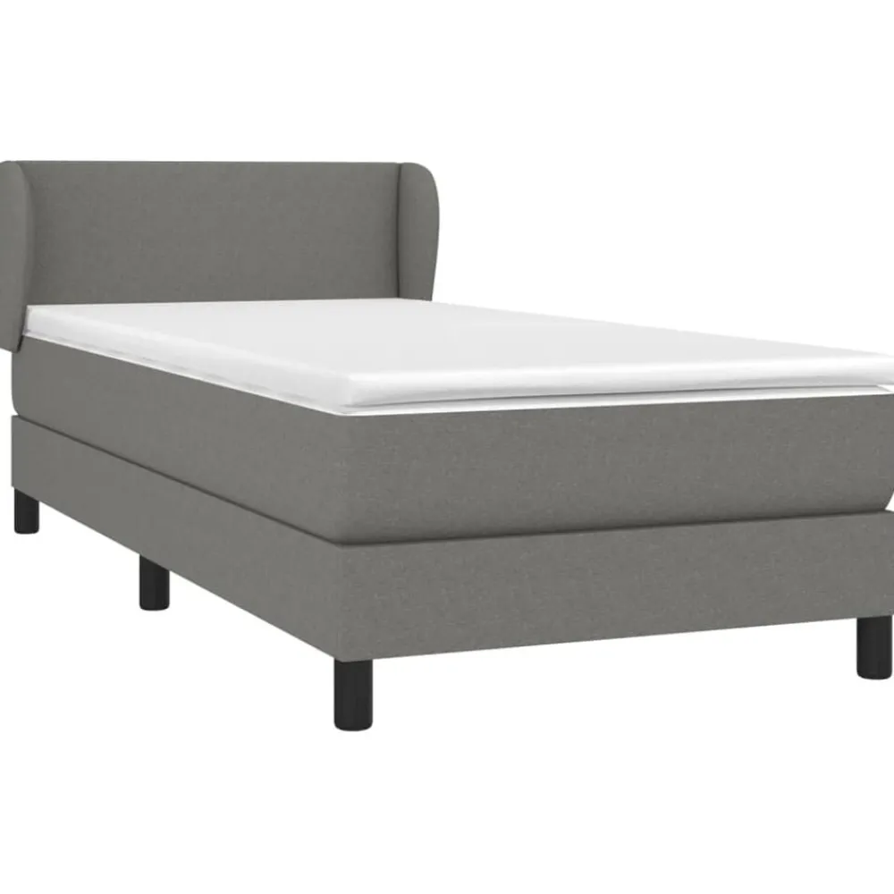 Bedden & Accessoires*vidaXL Boxspring met matras stof 80x200 cm Donkergrijs