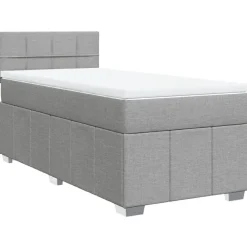 Bedden & Accessoires*vidaXL Boxspring met matras stof 80x200 cm Lichtgrijs