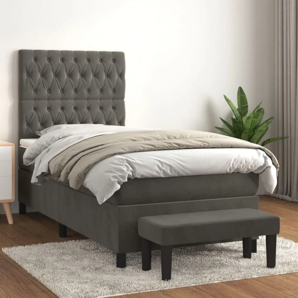Boxspring met matras fluweel 80x200 cm>vidaXL