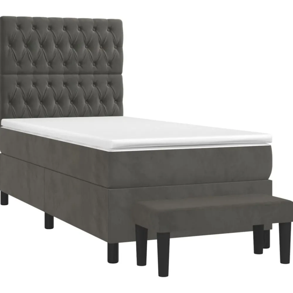 Boxspring met matras fluweel 80x200 cm>vidaXL