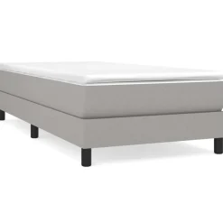 Bedden & Accessoires*vidaXL Boxspring met matras stof 80x200 cm Lichtgrijs