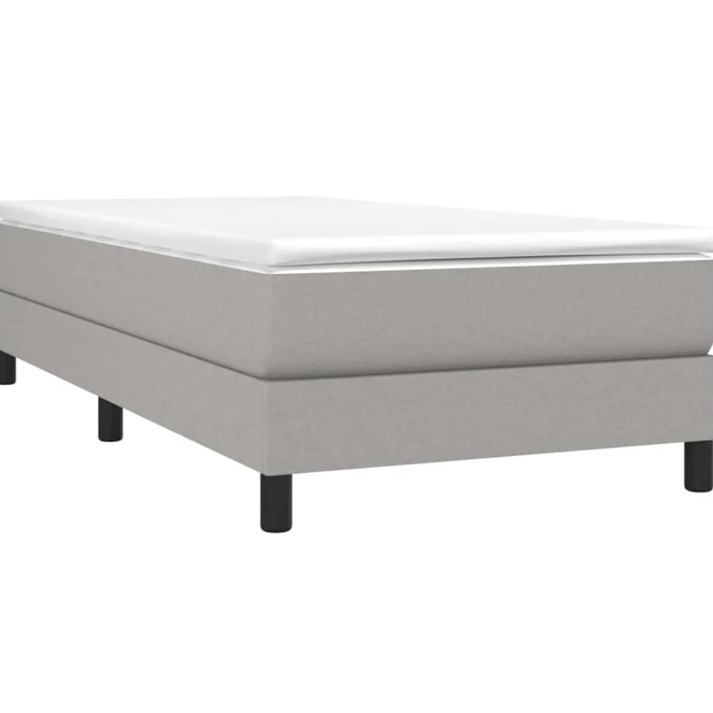 Bedden & Accessoires*vidaXL Boxspring met matras stof 80x200 cm Lichtgrijs