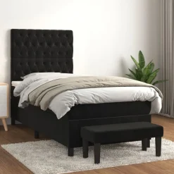 Boxspring met matras fluweel 80x200 cm>vidaXL Sale