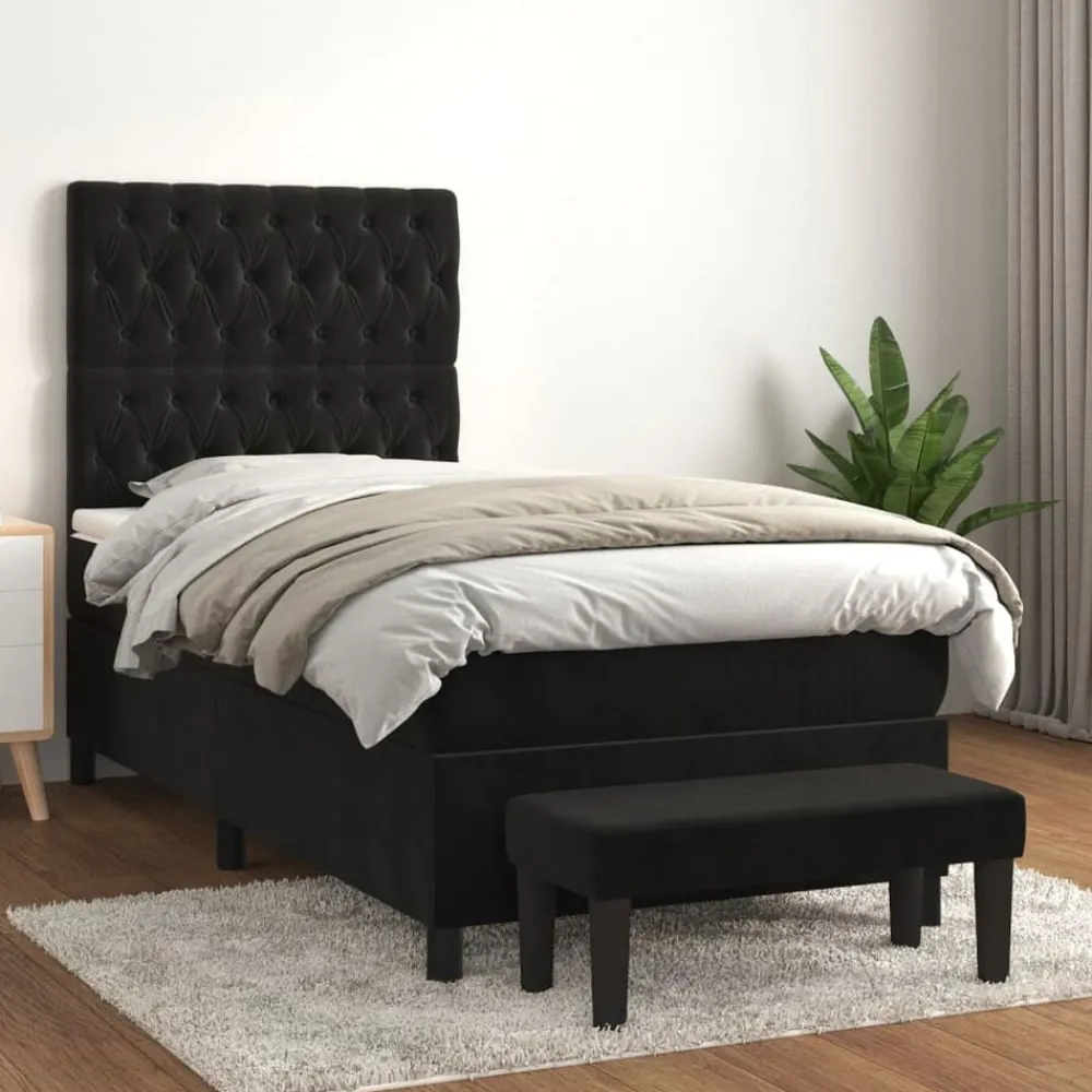 Boxspring met matras fluweel 80x200 cm>vidaXL Sale