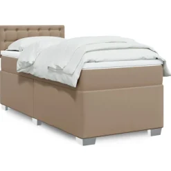 Bedden & Accessoires*vidaXL Boxspring met matras kunstleer kleurig 80x200 cm Cappuccino