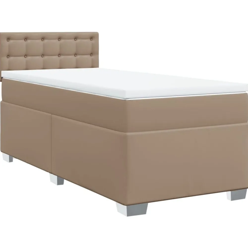 Bedden & Accessoires*vidaXL Boxspring met matras kunstleer kleurig 80x200 cm Cappuccino