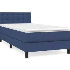 Bedden & Accessoires*vidaXL Boxspring met matras stof 80x200 cm Blauw