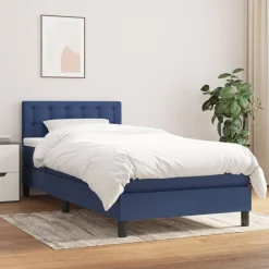 Bedden & Accessoires*vidaXL Boxspring met matras stof 80x200 cm Blauw