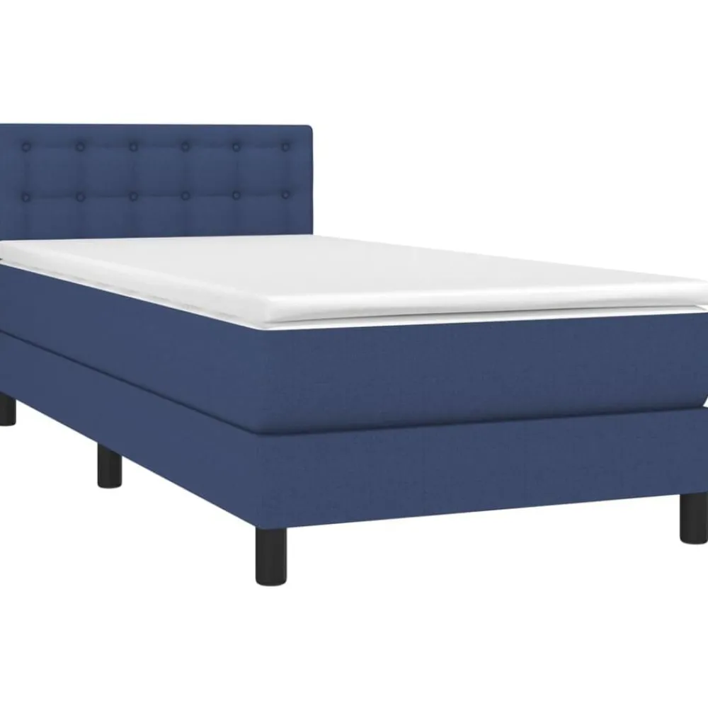 Bedden & Accessoires*vidaXL Boxspring met matras stof 80x200 cm Blauw