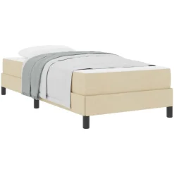 Bedden & Accessoires*vidaXL Boxspringbed met matras Crème 80 x 200 cm Stof Crème
