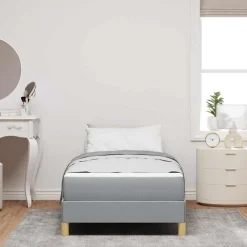 Bedden & Accessoires*vidaXL Boxspringbed met matras 80 x 200 cm Stof Lichtgrijs
