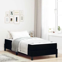 Bedden & Accessoires*vidaXL Boxspringbed met matras 80 x 200 cm Stof Zwart