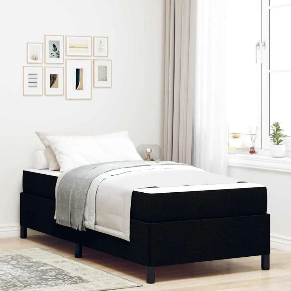 Bedden & Accessoires*vidaXL Boxspringbed 80 x 200 cm Stof Zwart