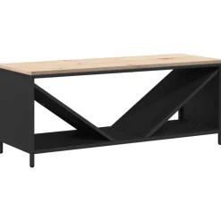 Houtkachel- & Haardaccessoires*vidaXL Brandhoutrek met houten blad 100,5x35,5x40 cm Zwart