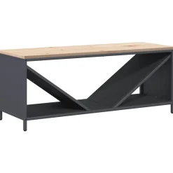 Houtkachel- & Haardaccessoires*vidaXL Brandhoutrek met houten blad 100,5x35,5x40 cm kleurig Antraciet