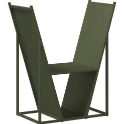 Houtkachel- & Haardaccessoires*vidaXL Brandhoutrek 69,5x35x81 cm koudgewalst staal Olijfgroen