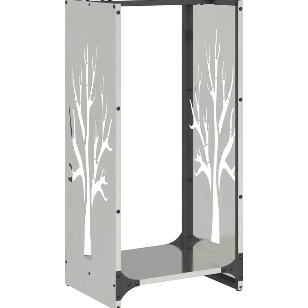 Houtkachel- & Haardaccessoires*vidaXL Brandhoutrek 40x30x80 cm Roestvrij staal