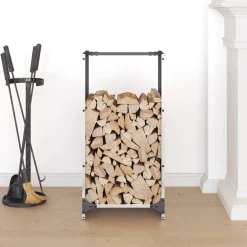 Houtkachel- & Haardaccessoires*vidaXL Brandhoutrek 40x30x80 cm Roestvrij staal