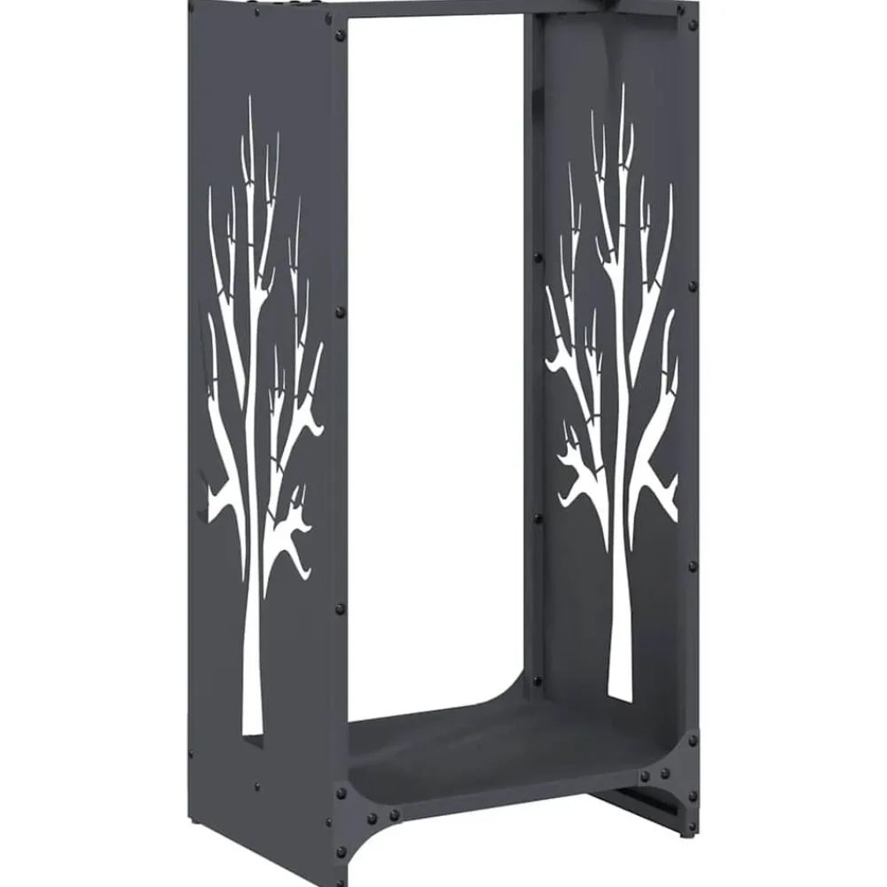 Houtkachel- & Haardaccessoires*vidaXL Brandhoutrek 40x30x80 cm koudgewalst staal Antraciet