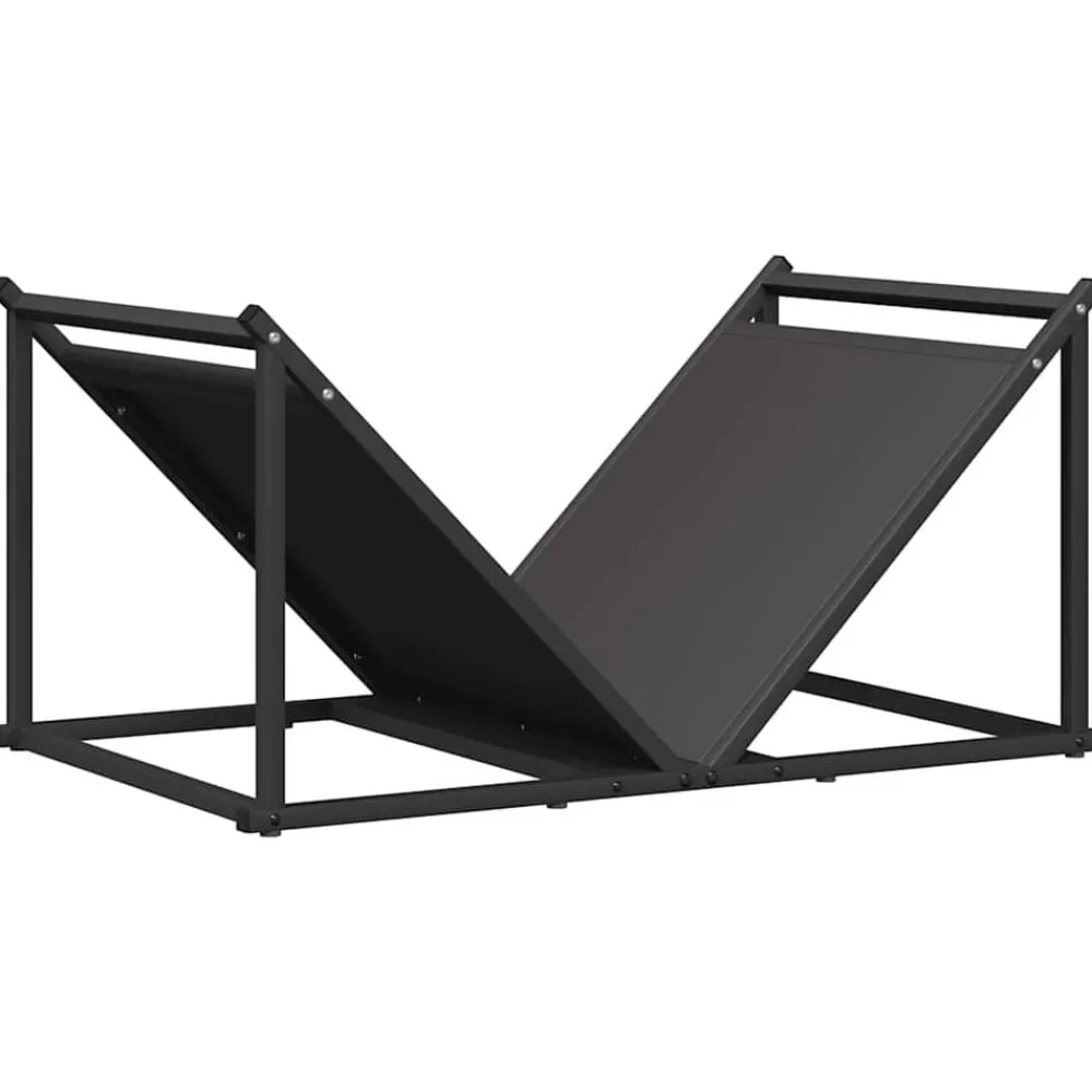 Houtkachel- & Haardaccessoires*vidaXL Brandhoutrek 70x43x34,5 cm koudgewalst staal Zwart