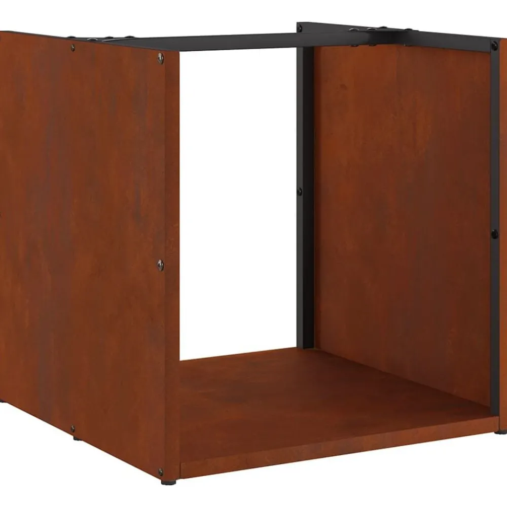 Houtkachel- & Haardaccessoires*vidaXL Brandhoutrek 40x40x40 cm weervast staal Cortenstaal