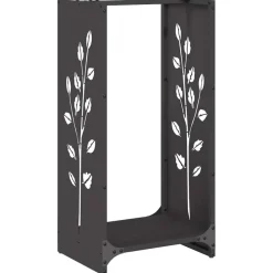 Houtkachel- & Haardaccessoires*vidaXL Brandhoutrek 40x30x80 cm koudgewalst staal Zwart