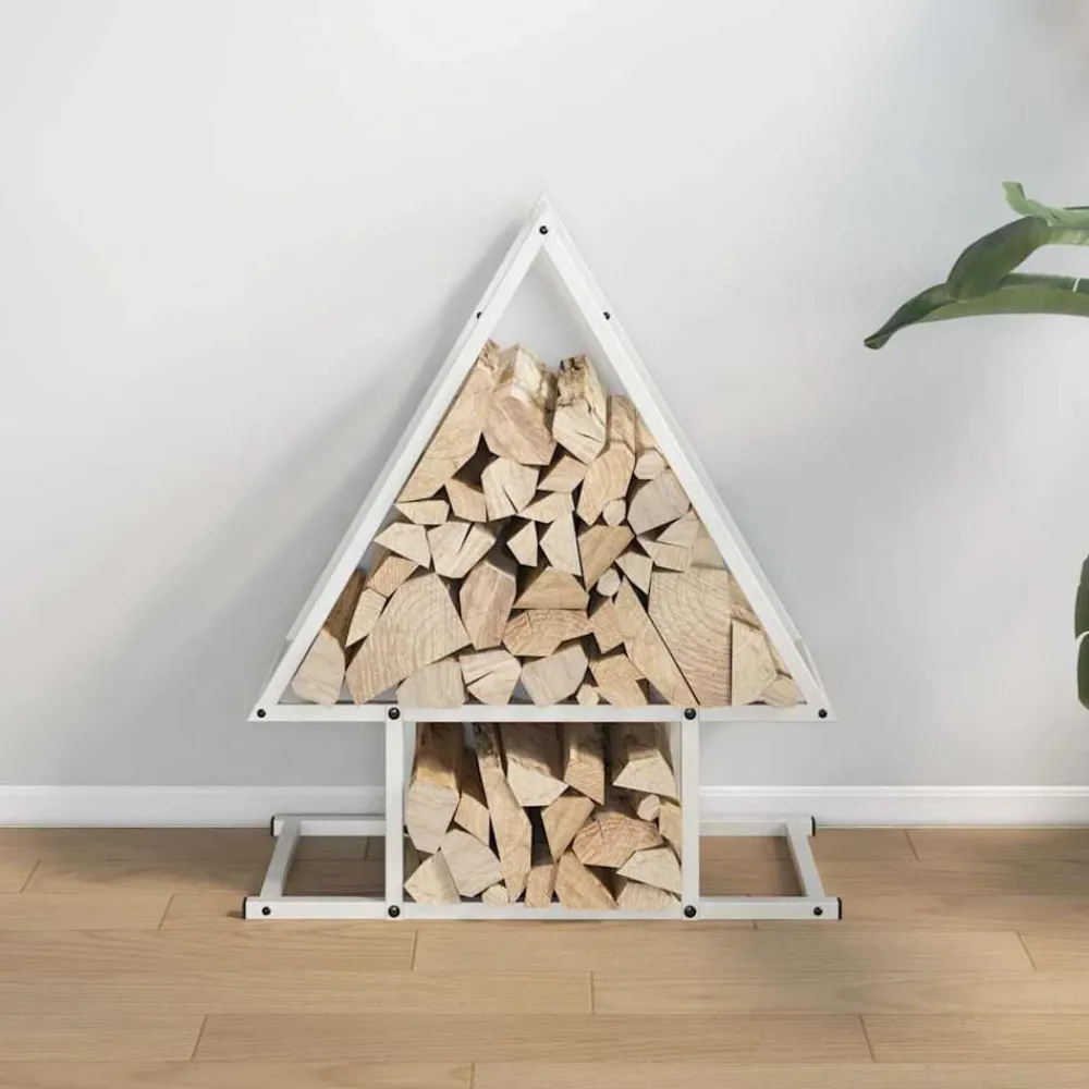 Houtkachel- & Haardaccessoires*vidaXL Brandhoutrek 50x25x60 cm koudgewalst staal Wit
