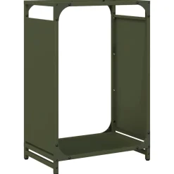 Houtkachel- & Haardaccessoires*vidaXL Brandhoutrek 44x28x65 cm koudgewalst staal Olijfgroen